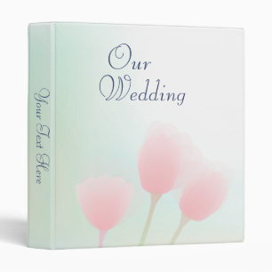 Soft Pink Pastel Tulips Wedding Photo Album Binder