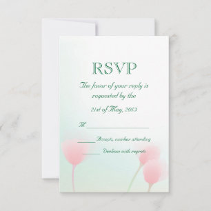 Soft Pink Pastel Tulips Wedding RSVP Card