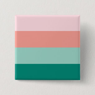 Soft Pink Peach Amber Yucca and Arbor Green Horiz 2 Inch Square Button