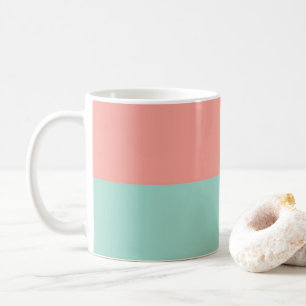 Soft Pink Peach Amber Yucca and Arbor Green Horiz Coffee Mug