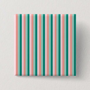 Soft Pink Peach Amber Yucca and Arbor Green Pinstr 2 Inch Square Button