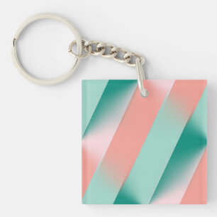 Soft Pink Peach Amber Yucca and Arbor Green Seamle Keychain