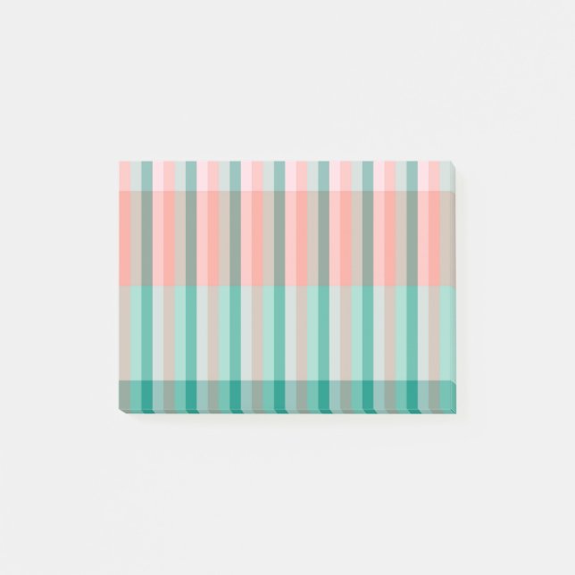 Soft Pink  Peach Amber Yucca and Arbor Green Trans Post-it Notes (Front)