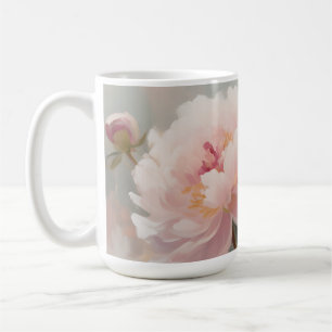 Soft Pink Peonies Floral Art Coffee Mug
