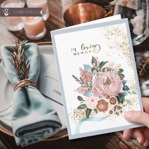 Soft Pink Peony and Autumn Orange Sympathy Card
