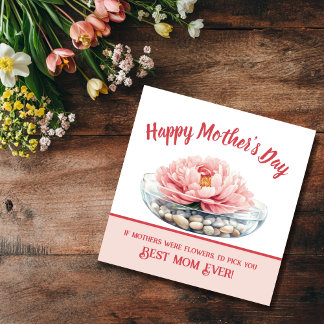 Soft Pink Peony Mother's Day Card