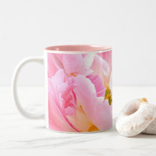 "SOFT PINK PEONY TWO- TONE MUG" Two-Tone COFFEE MU Mug