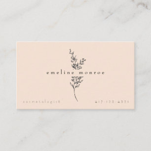Soft Pink Personalized Botanical Business Card