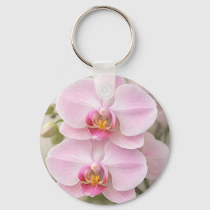 Soft Pink Phalaenopsis Orchid Keychain