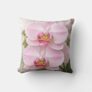 Soft Pink Phalaenopsis Orchid Throw Pillow
