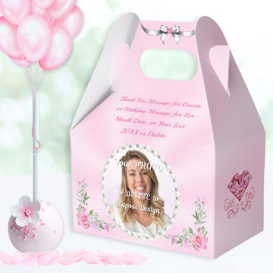 Soft Pink PHOTO, Favour Boxes Personalized