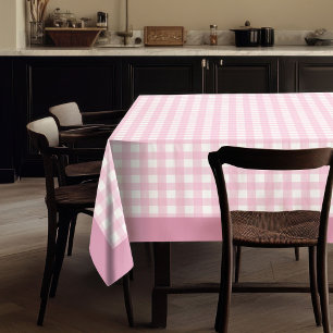 Soft Pink Plaid Tablecloth Classic Check Pattern