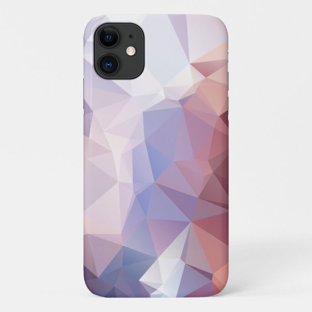 Soft Pink Purple Abstract Pyramid Pattern Design Case-Mate iPhone Case (Back)
