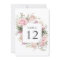 Soft Pink Rose Botanical 5x7 Table Number Cards