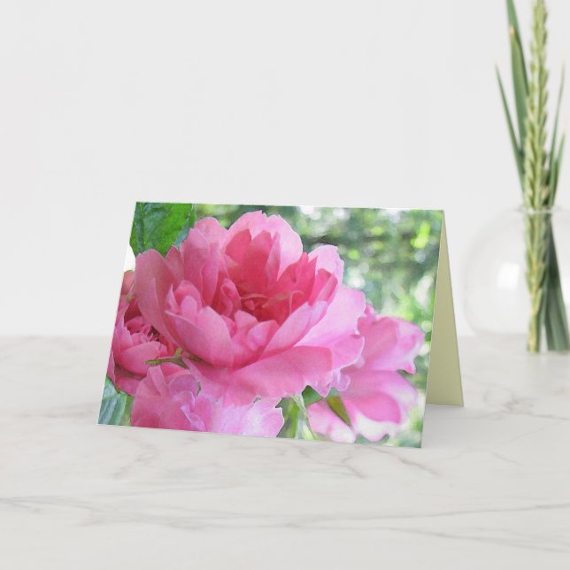 Soft Pink Rose Friendship Card (Front)