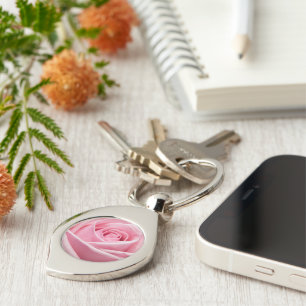 Soft Pink Rose Keychain