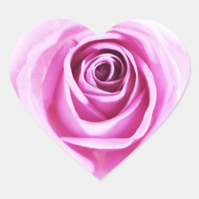 Soft Pink Rose Love Flower  Heart Sticker (Front)