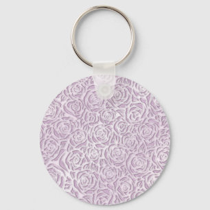 Soft Pink Rose Pattern Keychain