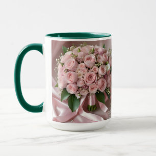 Soft Pink Rose Wedding Bouquet, Mug