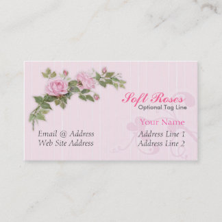 Soft Pink Roses Business Cards