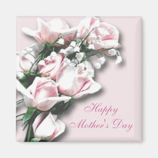 Soft Pink Roses Magnet (Front)