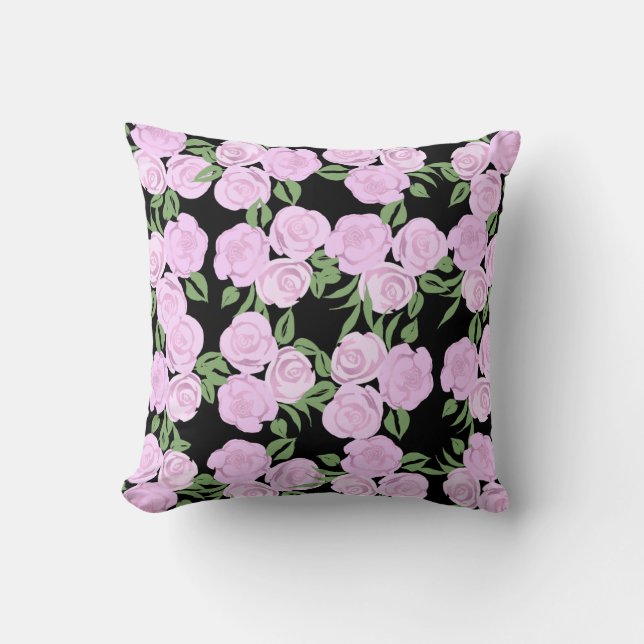 Soft Pink Roses Pillow (Front)