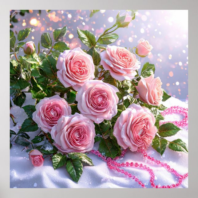 Soft pink roses poster (Front)