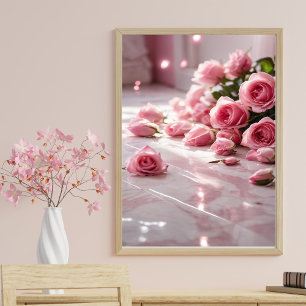 Soft Pink Roses Poster