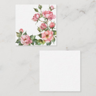 Soft Pink Roses Watercolor Card