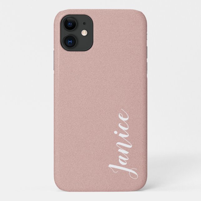Soft Pink Sand Texture Add Your Name Case-Mate iPhone Case (Back)