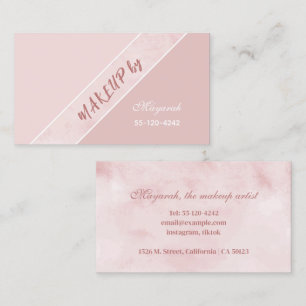 Soft Pink Simple Makeup Business Card