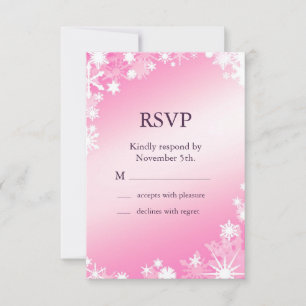 Soft Pink Snowflakes RSVP 2 Card