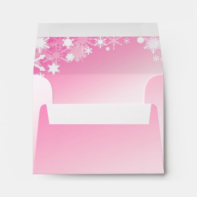 Soft Pink Snowflakes RSVP Envelope (Back (Bottom))