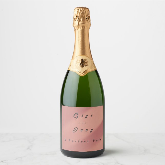Soft Pink Sparkling Wine Label  (Front)