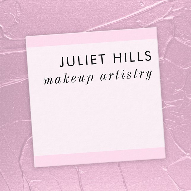 Soft Pink Square Business Card (Soft Pink Square Business Card displayed, front)