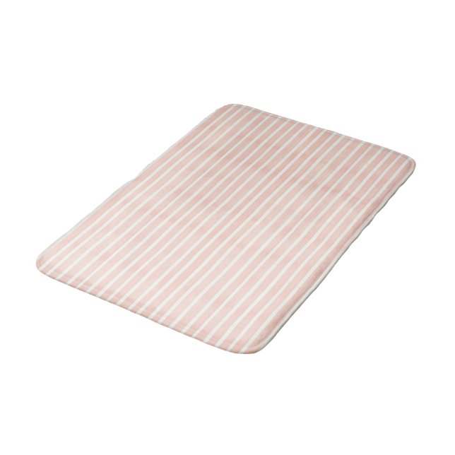 Soft Pink Stripes Bath Mat (Angled)