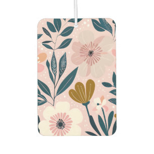 Soft Pink & Teal Feminine Floral Air Fresh Freshener