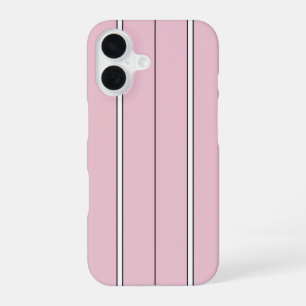Soft Pink Vertical Stripe Pattern Minimal iPhone 16 Case