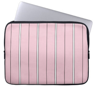 Soft Pink Vertical Stripe Pattern Minimal Laptop Sleeve