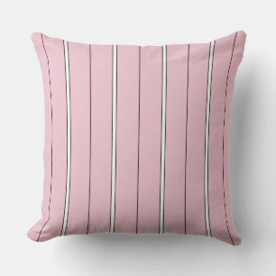 Soft Pink Vertical Stripe Pattern Minimal Throw Pillow