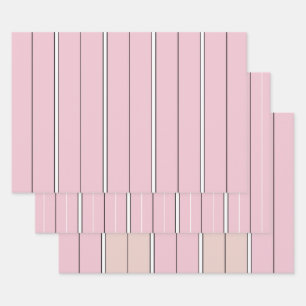 Soft Pink Vertical Stripe Pattern Minimal Wrapping Paper Sheet
