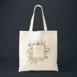 Soft Pink Watercolor Botanical Floral Wedding Tote Bag<br><div class="desc">This gorgeous wedding tote bag features romantic soft blush pink watercolor peonies and lush green & gold leaves complimented with elegant lettering. Use the template fields to add your details. Please click the "Customize Further" button to re-arrange elements if required.</div>