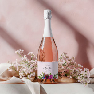 Soft Pink Watercolor Floral Beverage Label Set