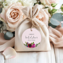 Soft Pink Watercolor Floral Favour Tags