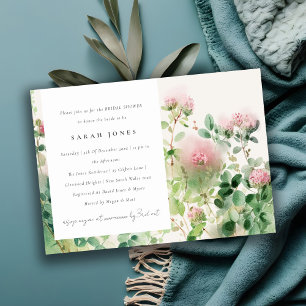 Soft Pink Watercolor Floral Garden Bridal Shower Invitation