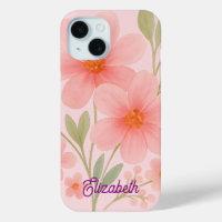 Soft Pink watercolor floral pattern Illustration 