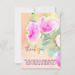Soft Pink watercolor flowers customizable Card