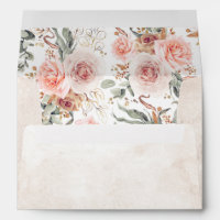 Soft Pink Watercolor Flowers Pattern Botanical