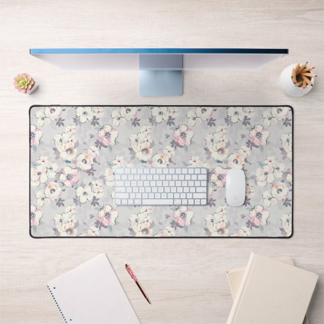 Soft Pink Watercolor Pattern Desk Mat (Office 1)