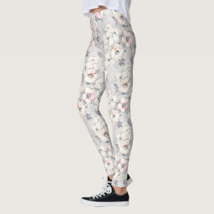 Soft Pink Watercolor Pattern Leggings